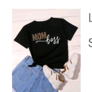 Mom boss leopard tee